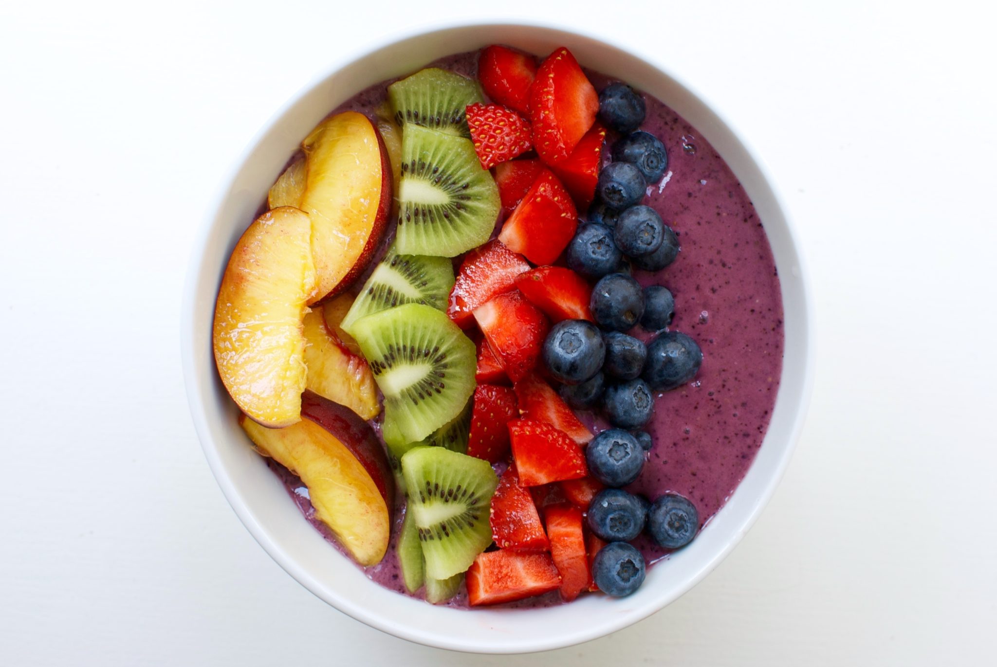 acai bowl on a white table