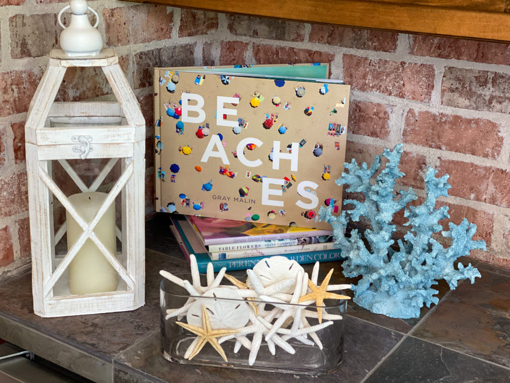 close up of beach decor used on back patio