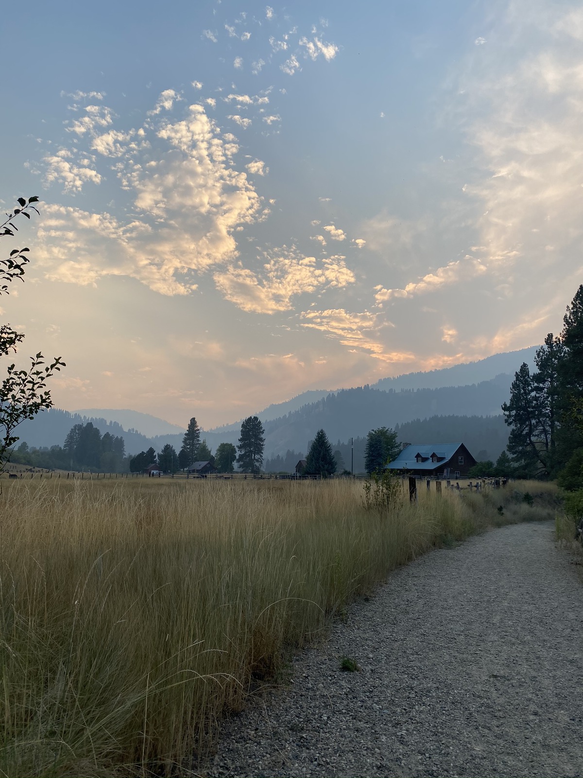 sunset view in idaho mountains