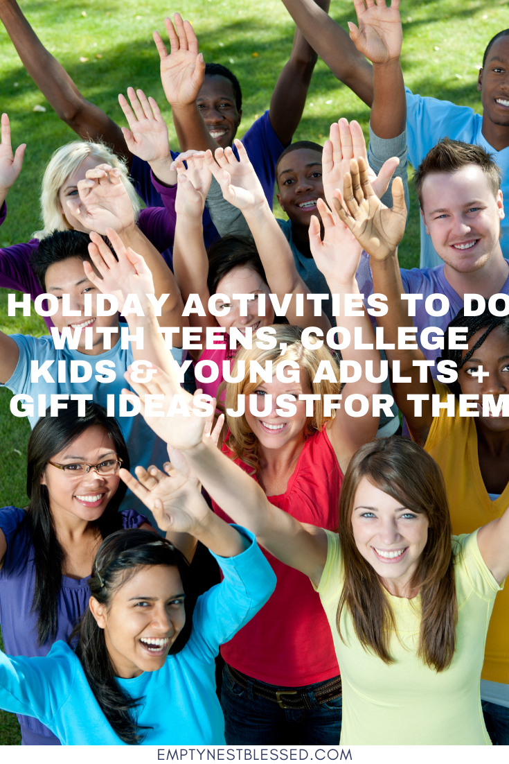 group of young people excited about holiday activities