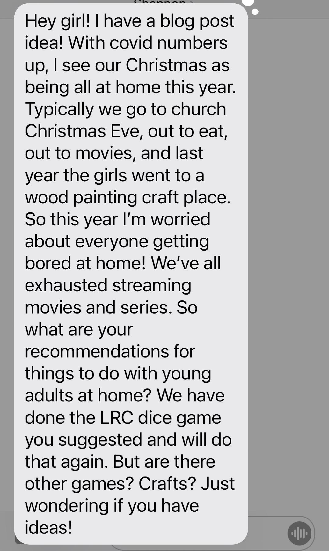 text about Holiday Activities to Do With Young Adult Kids