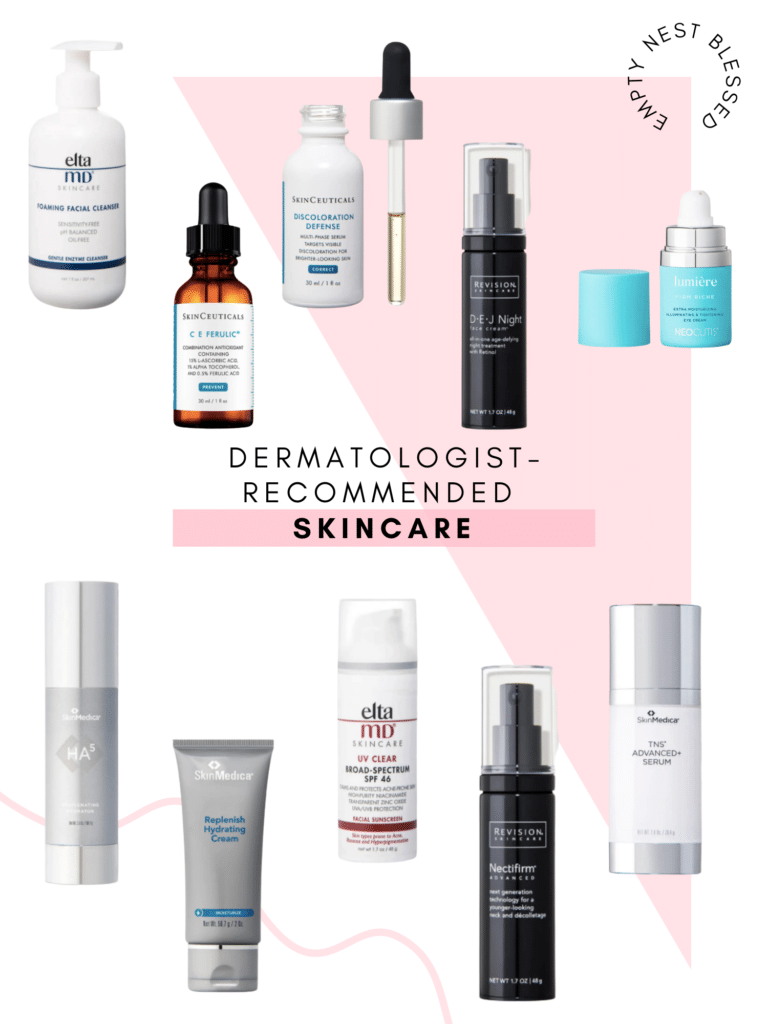 dermatologist recommended products collage