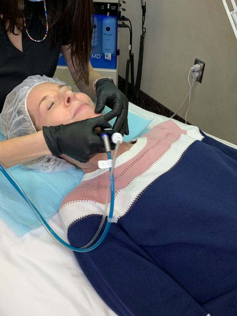 woman undergoing a HydraFacial