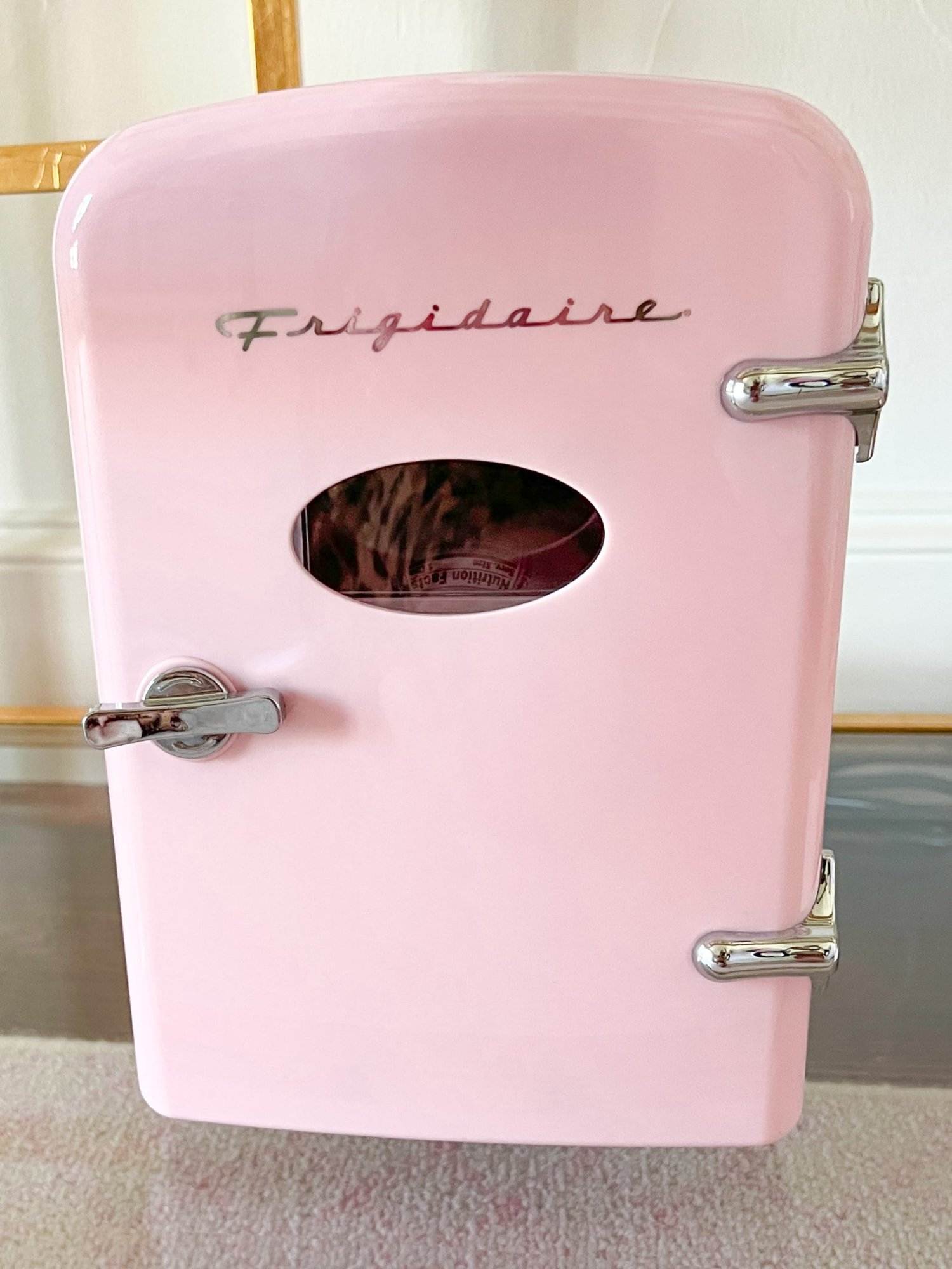 pink mini refrigerator