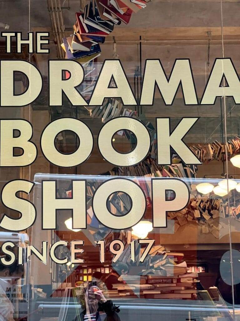 sign at the drama book shop