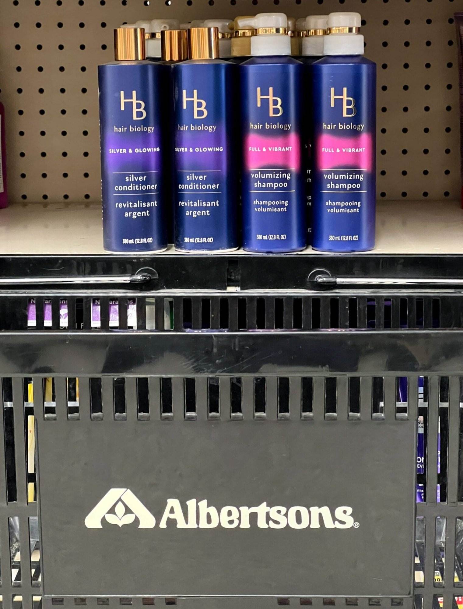 hair biology products on the shelf at albertson's