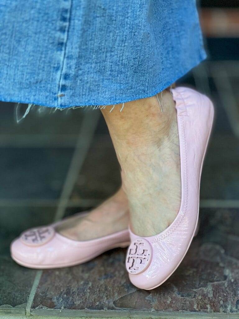 pink tory burch minnie travel ballet flats