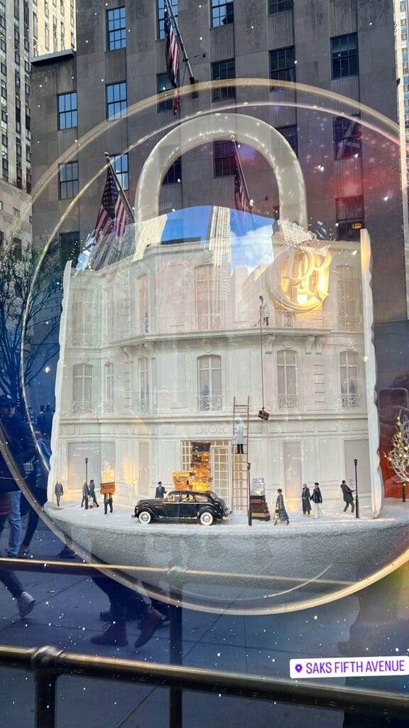 one of the window displays at saks fifth avenue in nyc during the holidays