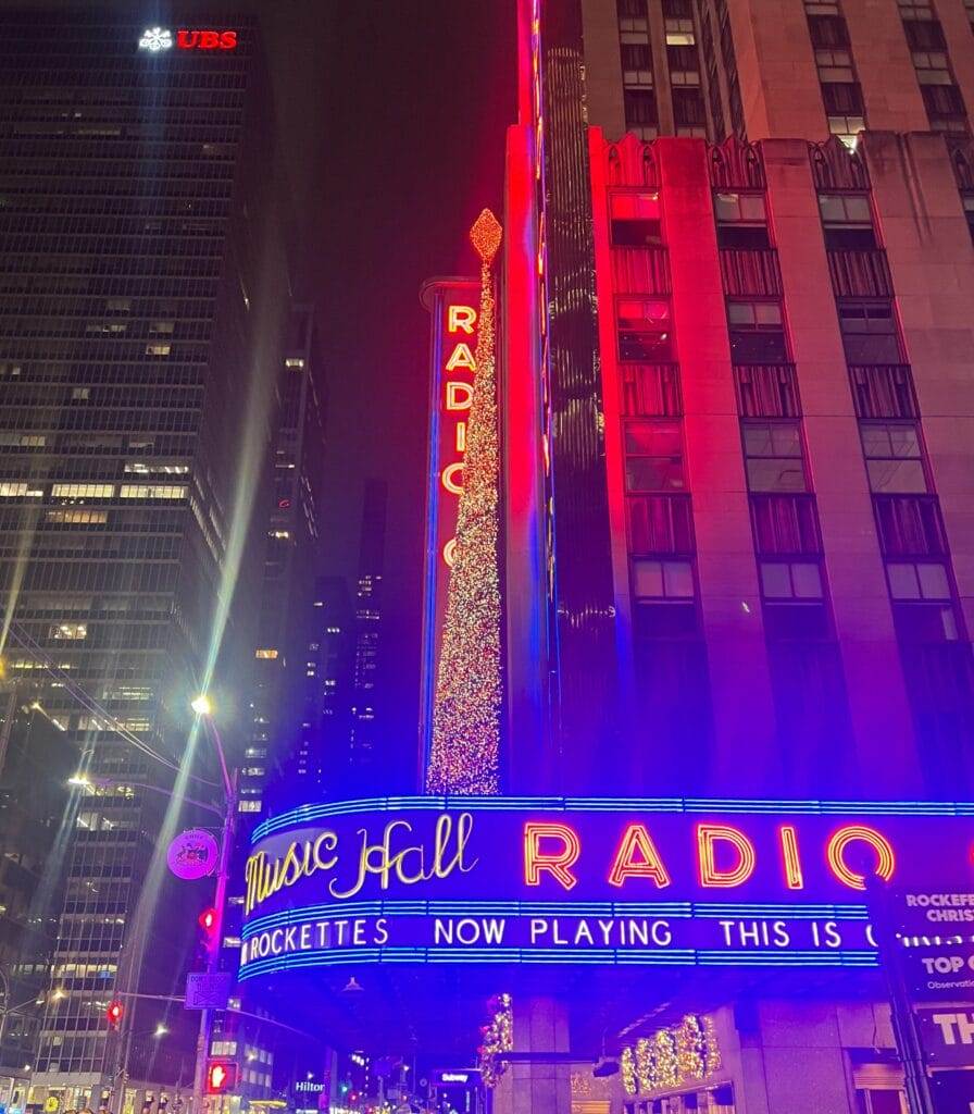 radio city music hall at night