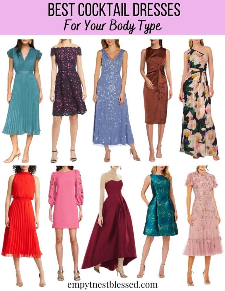 Collage of best cocktail dresses for your body type