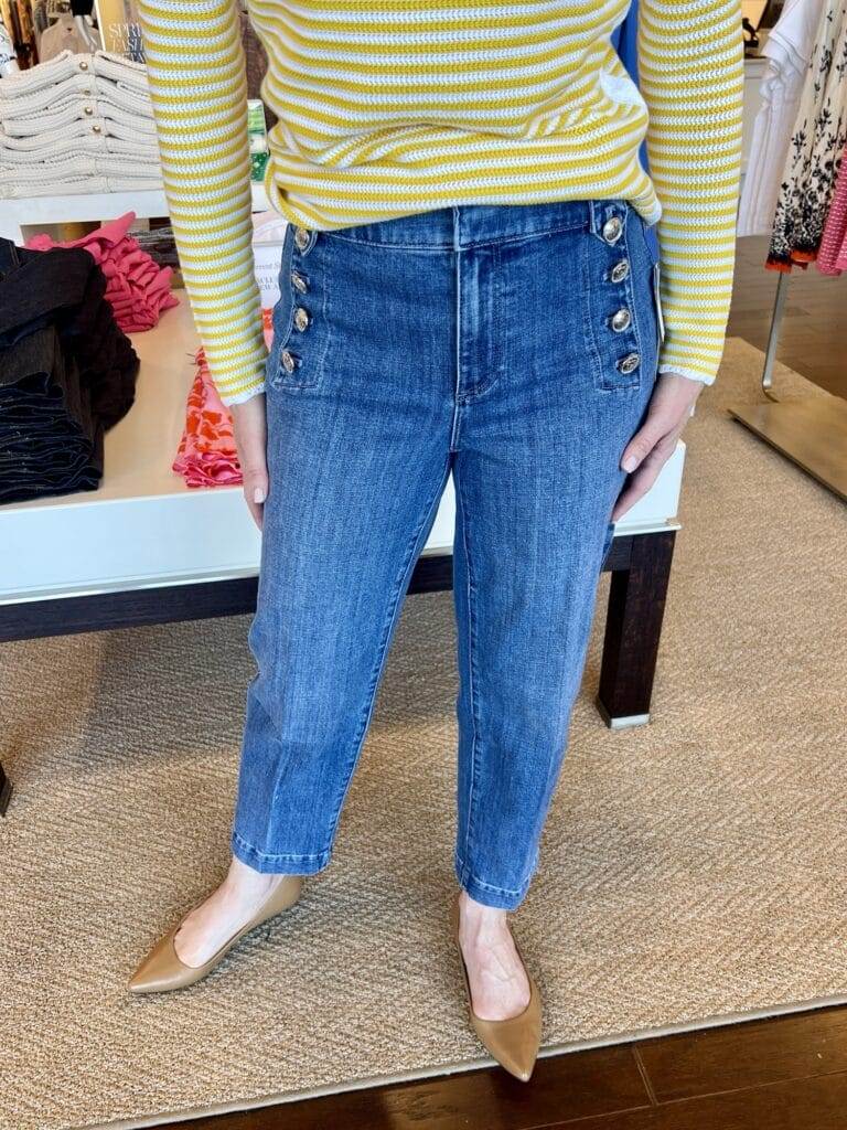 sailor style jeans with high waist