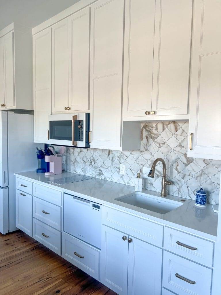 finished galley kitchen in waco loft after remodel