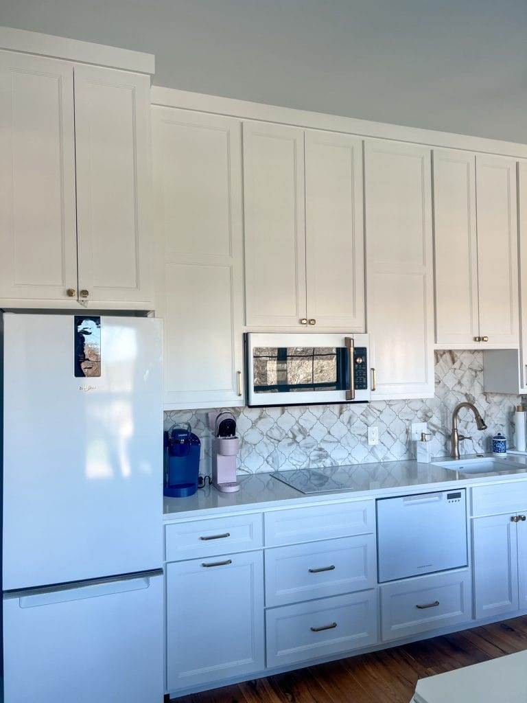 completed kitchen in waco loft after remodel