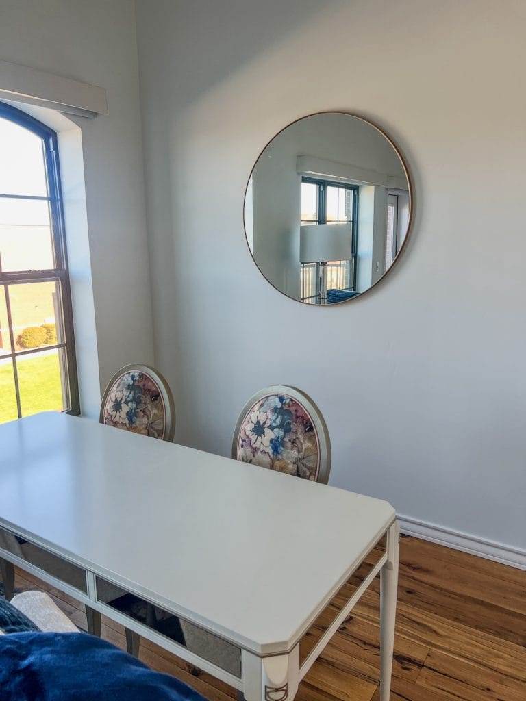 table desk in waco loft after remodel