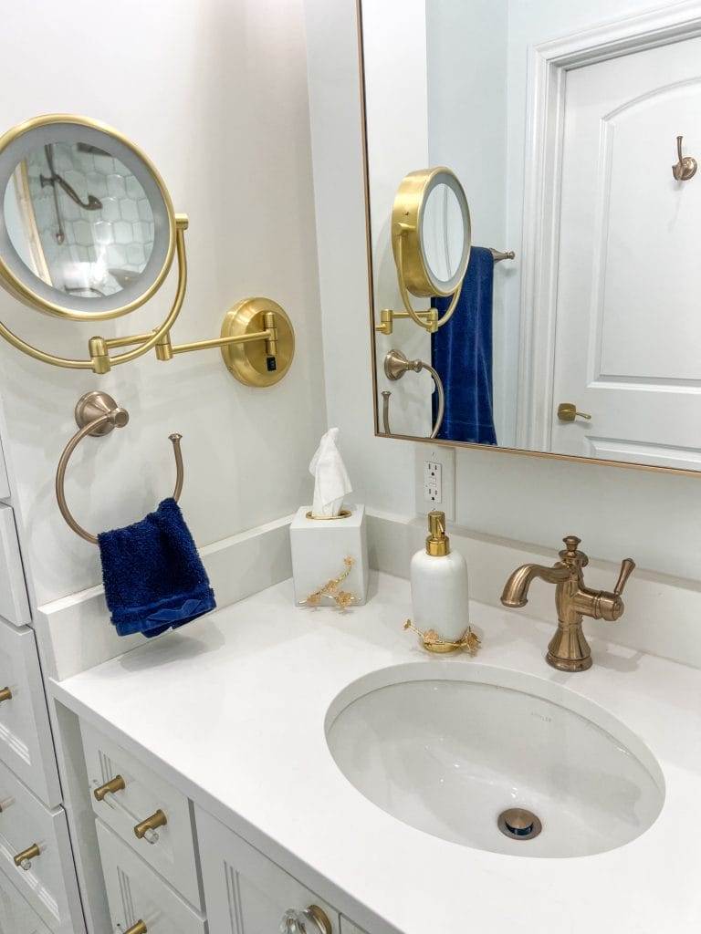 finished bathroom in waco loft after remodel