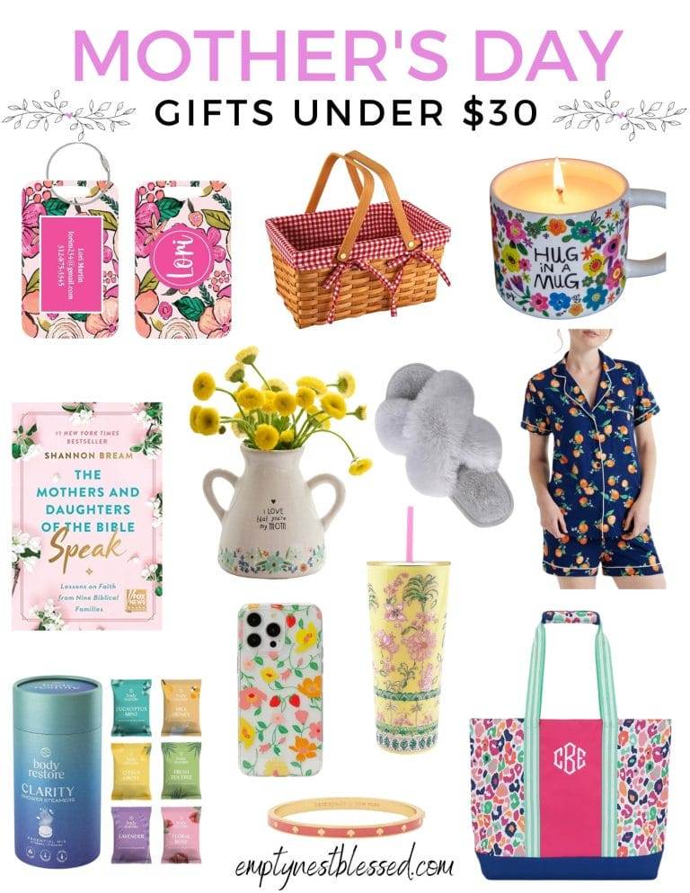 Collage of Mother's Day gifts under $30