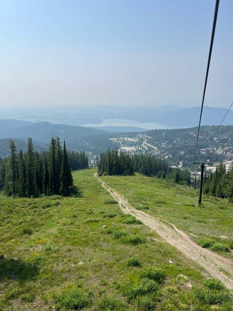 view from chairlift in whitefish montana