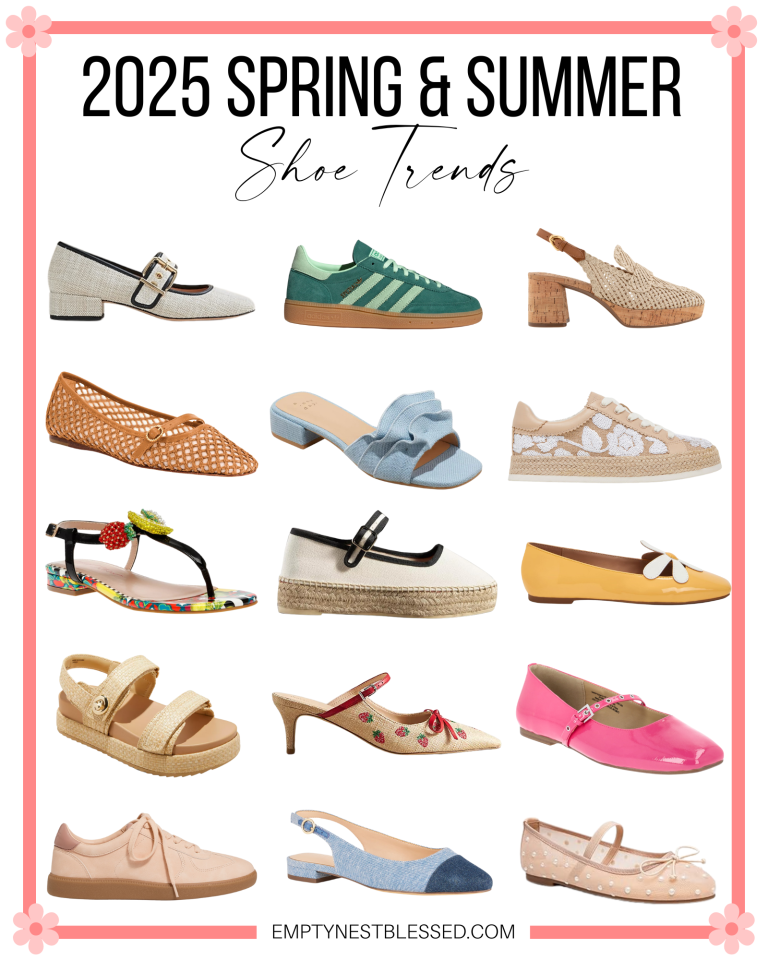 collage of 2025 spring and summer shoe trends