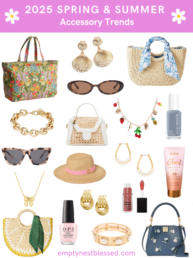 Collage of 2025 Spring and summer accessory trends