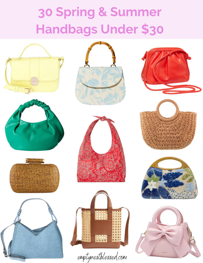 a collage of handbags for spring and summer under 30 dollars