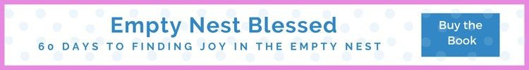 banner that reads empty nest blessed 60 days to finding joy in the empty nest